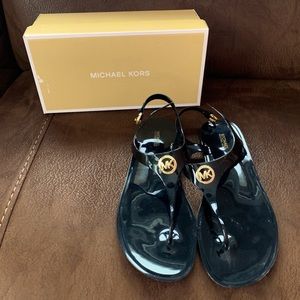 Michael Kors Black Logo Jelly Sandals
